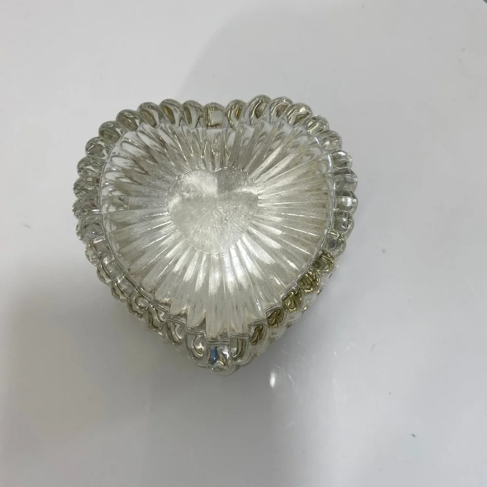 International Silver Co Heart Jewelry Box Ring Holder Set Silverplated Victorian